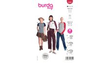 Střih Burda 6028 - Tričko s kontrastními rukávy