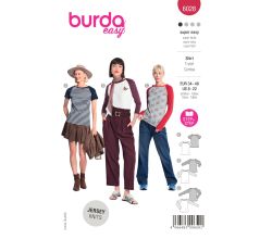 Střih Burda 6028 - Tričko s kontrastními rukávy