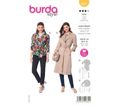 Střih Burda 6031 - Kabát, sako s páskem