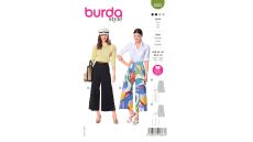Střih Burda 6032 - Kalhoty se širokými nohavicemi, dvouvrstvé kalhoty