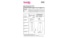 Střih Burda 6032 - Kalhoty se širokými nohavicemi, dvouvrstvé kalhoty