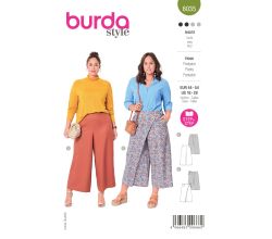 Střih Burda 6035 - Široké kalhoty, zavinovací kalhoty
