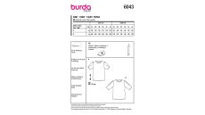 Střih Burda 6043 - Tričko se skladem na rukávu