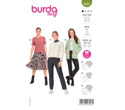 Střih Burda 6053 - Propínací svetr, kardigan