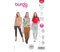 Střih Burda 6056 - Delší tričko, rolák, tričko s dlouhým rukávem