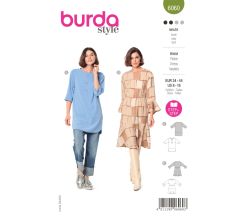 Střih Burda 6060 - Tunika, šaty s volány