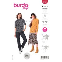 Střih Burda 6067 - Tričko s řasením na bocích, rolák