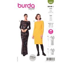 Střih Burda 6068 - Pouzdrové šaty s výstřihem na zádech, plesové šaty