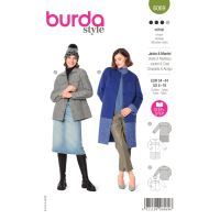 Střih Burda 6069 - Kabát bez límce s barevnými bloky, sako