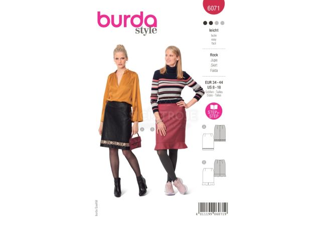 Střih Burda 6071 - Rovná sukně