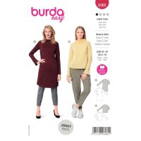 Střih Burda 6080 - Tričko, rolák, rolákové šaty s dlouhým rukávem