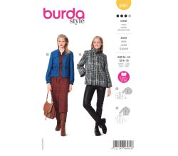 Střih Burda 6081 - Bunda, sako na zip s vysokým límcem