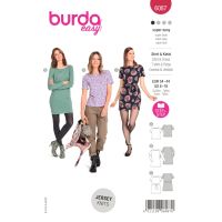 Střih Burda 6087 - Tričko s lodičkovým výstřihem, tričkové šaty