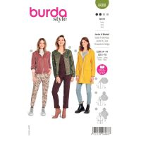 Střih Burda 6088 - Mikina na zip s kapucí, sako na zip, dlouhá bunda s kapucí, pláštěnka