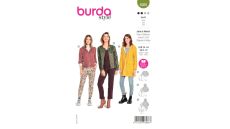 Střih Burda 6088 - Mikina na zip s kapucí, sako na zip, dlouhá bunda s kapucí, pláštěnka