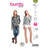 Střih Burda 6090 - Mikina na zip s kapucí, mikina s vysokým límcem