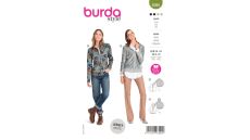 Střih Burda 6090 - Mikina na zip s kapucí, mikina s vysokým límcem