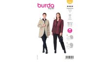 Střih Burda 6096 - Sako peplum pro plnoštíhlé dlouhé sako