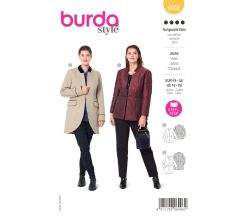 Střih Burda 6096 - Sako peplum pro plnoštíhlé dlouhé sako