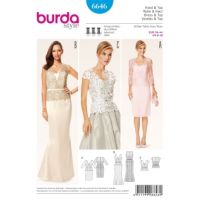 Střih Burda 6646 - Korzetové plesové šaty, koktejlové šaty, krajkový top