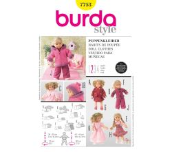 Střih Burda 7753 - Oblečky pro panenky