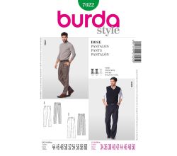 Střih Burda 7022 - Pánské kalhoty s puky