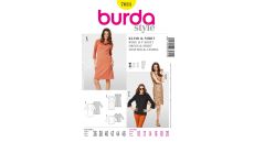 Střih Burda 7031 - Áčkové šaty, krajkové šaty s podšívkou, tričko