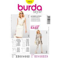 Střih Burda 7075 - Tílko, kabátek, rovná sukně, kalhoty
