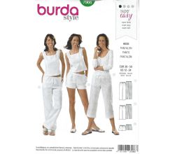 Střih Burda 7966 - Dámské kalhoty a šortky
