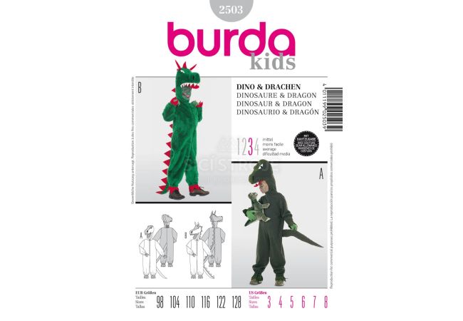 Střih Burda 2503 - Drak, dinosaurus