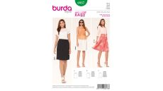Střih Burda 6937 - Rovná sukně, áčková sukně, zavinovací sukně s gumou v pase