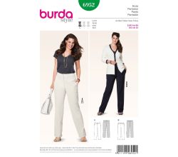 Střih Burda 6952 - Rovné kalhoty pro plnoštíhlé