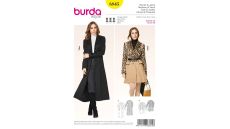 Střih Burda 6845 - Áčkový kabát, dlouhý kabát