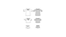 Střih Burda 9242 - Volné šaty, tričko a šortky pro dívky