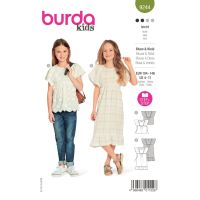 Střih Burda 9244 - Volné empírové šaty, halenka pro dívky