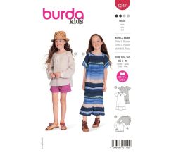 Střih Burda 9247 - Volné šaty, halenka pro dívky