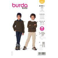 Střih Burda 9251 - Chlapecká mikina a džínové kalhoty, manšestrové kalhoty