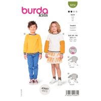 Střih Burda 9254 - Dětská mikina, fleecová mikina