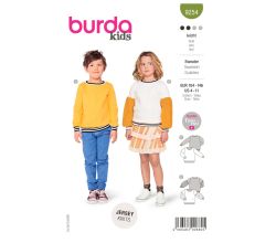 Střih Burda 9254 - Dětská mikina, fleecová mikina