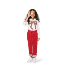 Střih Burda 9255 - Dětské kalhoty s gumou v pase, tepláky