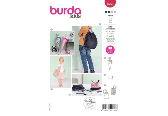 Střih Burda 9256 - Kornout, penál, batoh