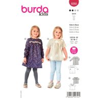 Střih Burda 9260 - Dívčí nabírané šaty a halenka