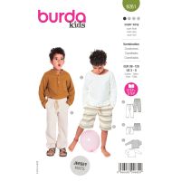 Střih Burda 9261 - Klučičí tepláky, šortky a tričko