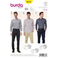 Střih Burda 6874 - Pánská košile, košile se skrytým zapínáním