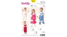 Střih Burda 9424 - Dětské laclové kalhoty, lacláče, laclové šaty