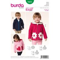 Střih Burda 9425 - Dětská mikina na zip s kapucí, bunda