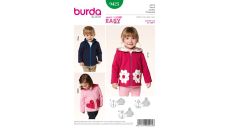 Střih Burda 9425 - Dětská mikina na zip s kapucí, bunda