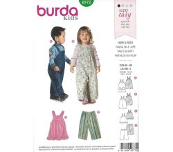 Střih Burda 9772 - Dětský top, kalhoty a laclové kalhoty