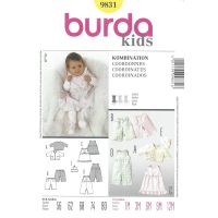 Střih Burda 9831 - Mikinka, kalhoty, bodýčko a šatičky