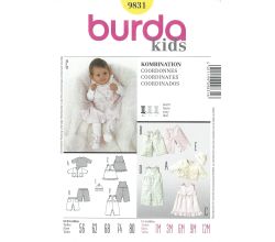 Střih Burda 9831 - Mikinka, kalhoty, bodýčko a šatičky